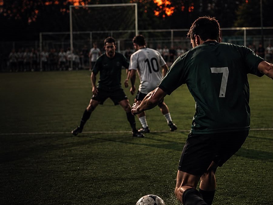 Jugador pateando la pelota en el Torneo Fútbol 7